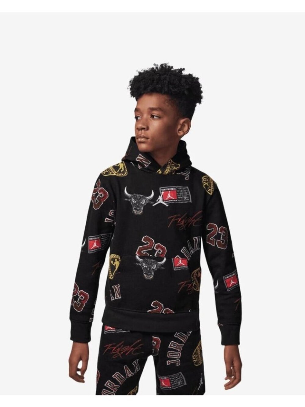 Unisex Jordan Grade School Essentials AOP Pullover Hoodie Size M